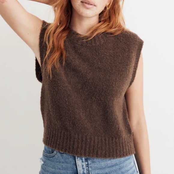 Madewell Sweaters - Madewell Bouclé Sweater Vest Brown XL